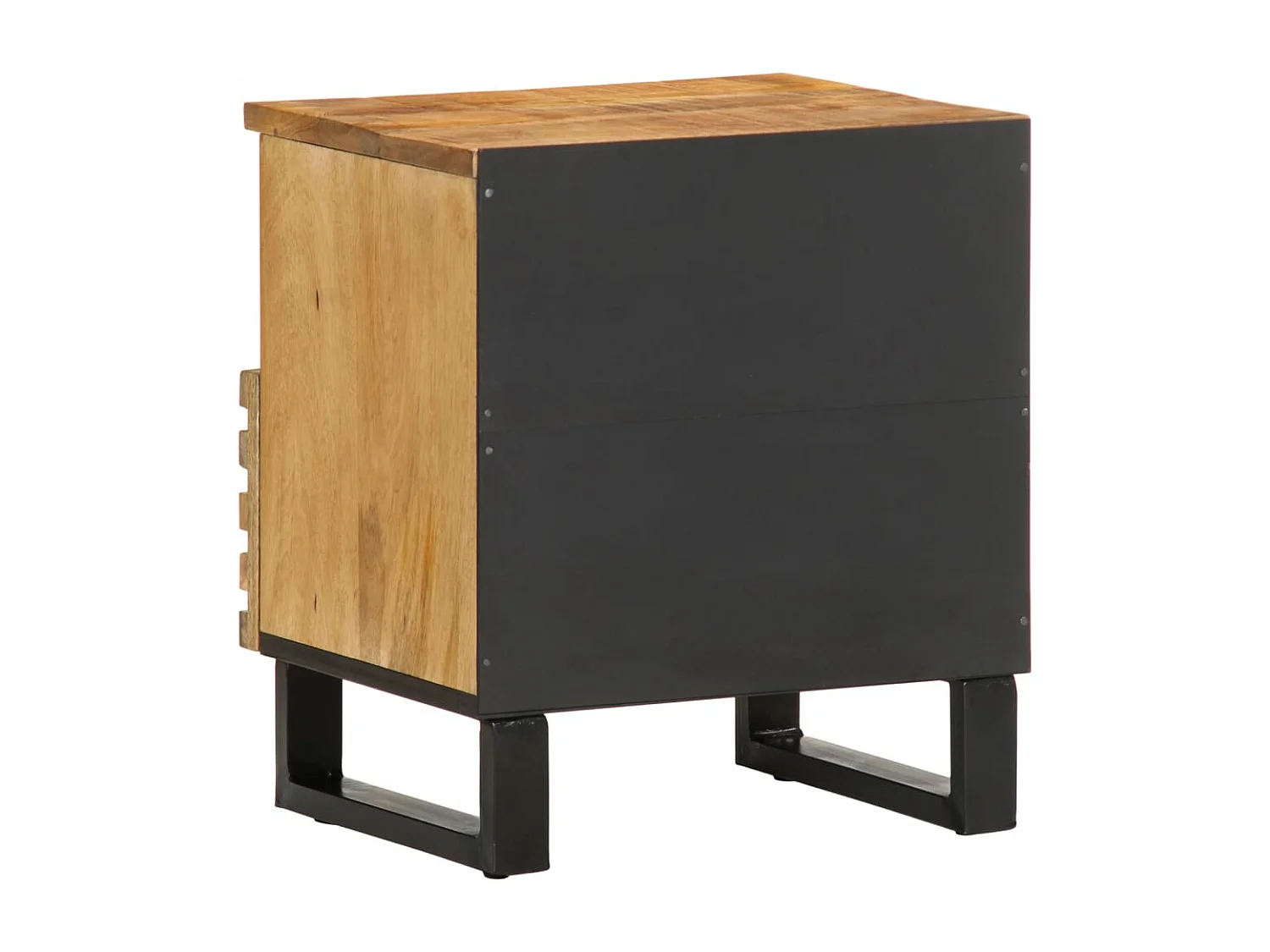 Tables de chevet 2 pièces 40x33x46 cm bois massif de manguier brut