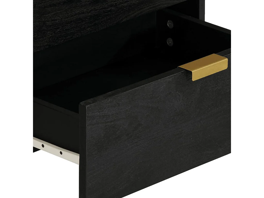 Table de chevet noir 50x33x62 cm bois d'ingénierie