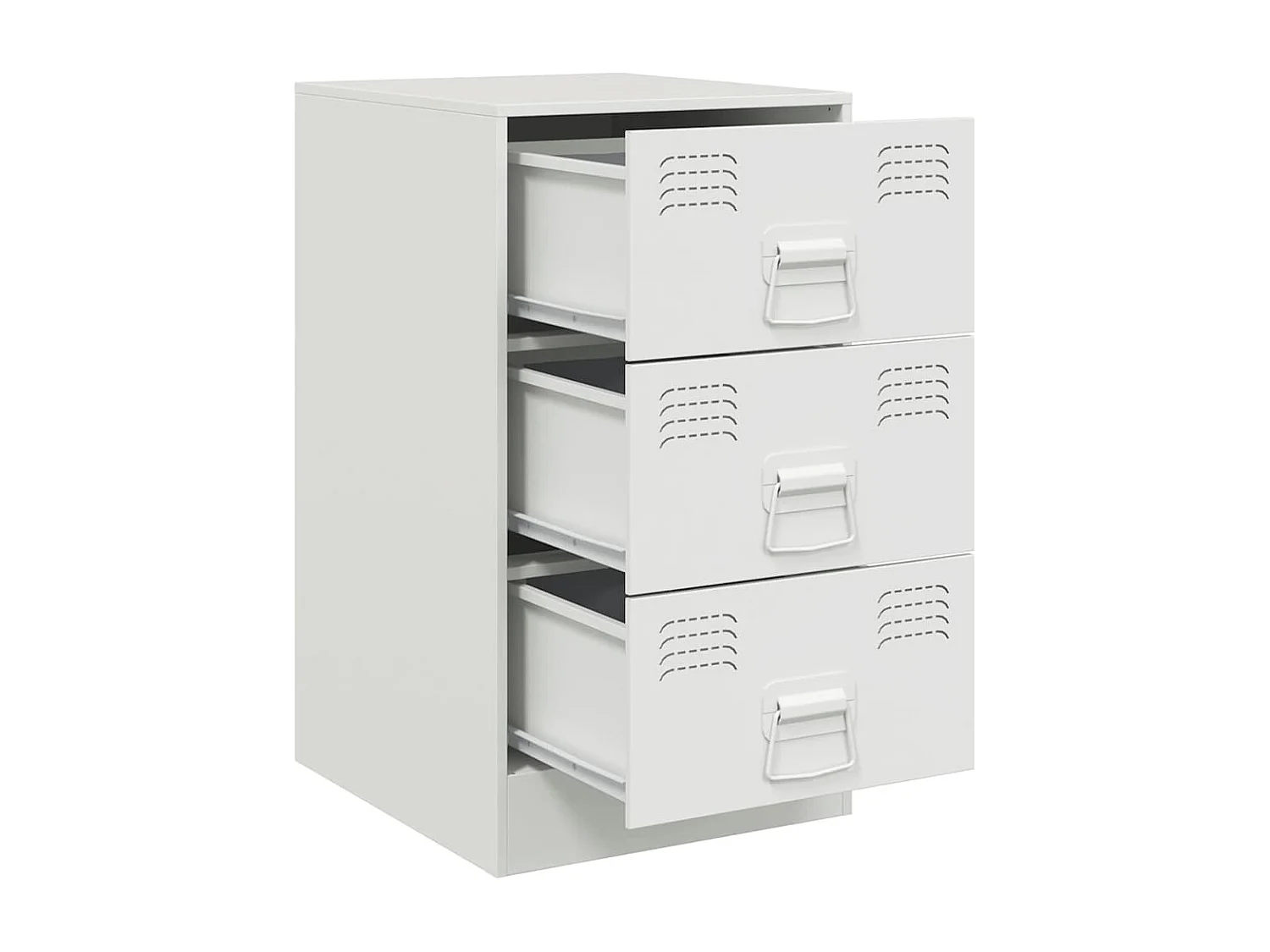 Tables de chevet 2 pièces blanc 34,5x39x62 cm acier