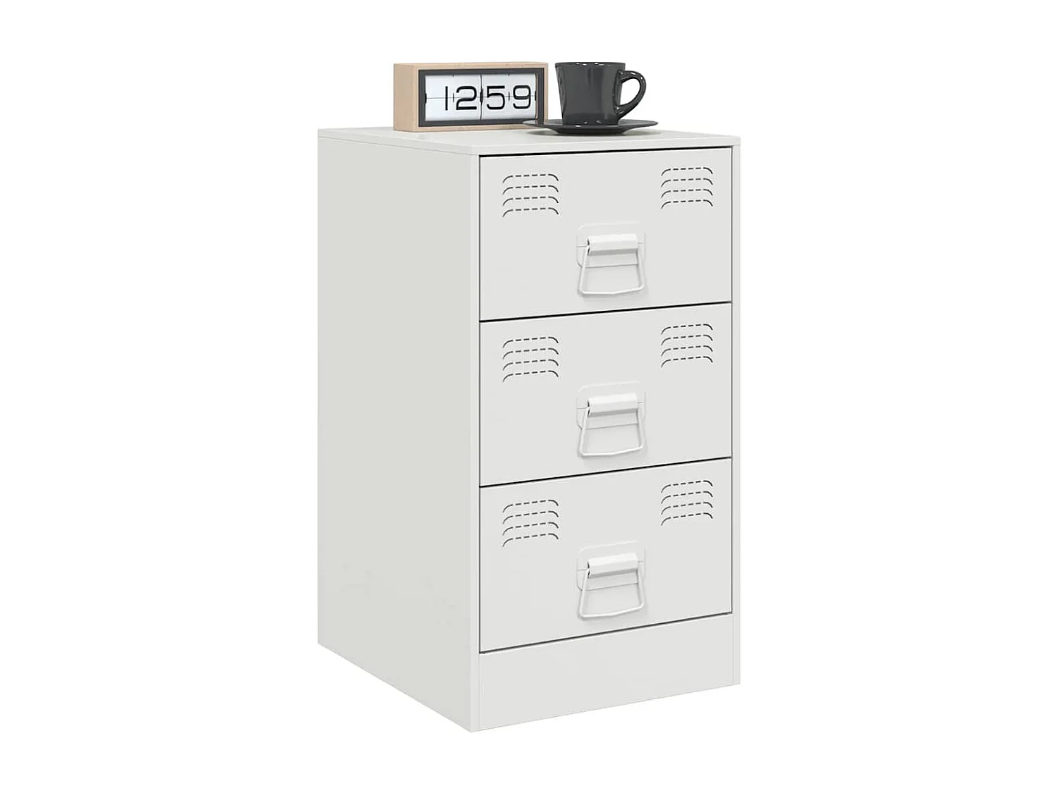 Tables de chevet 2 pièces blanc 34,5x39x62 cm acier