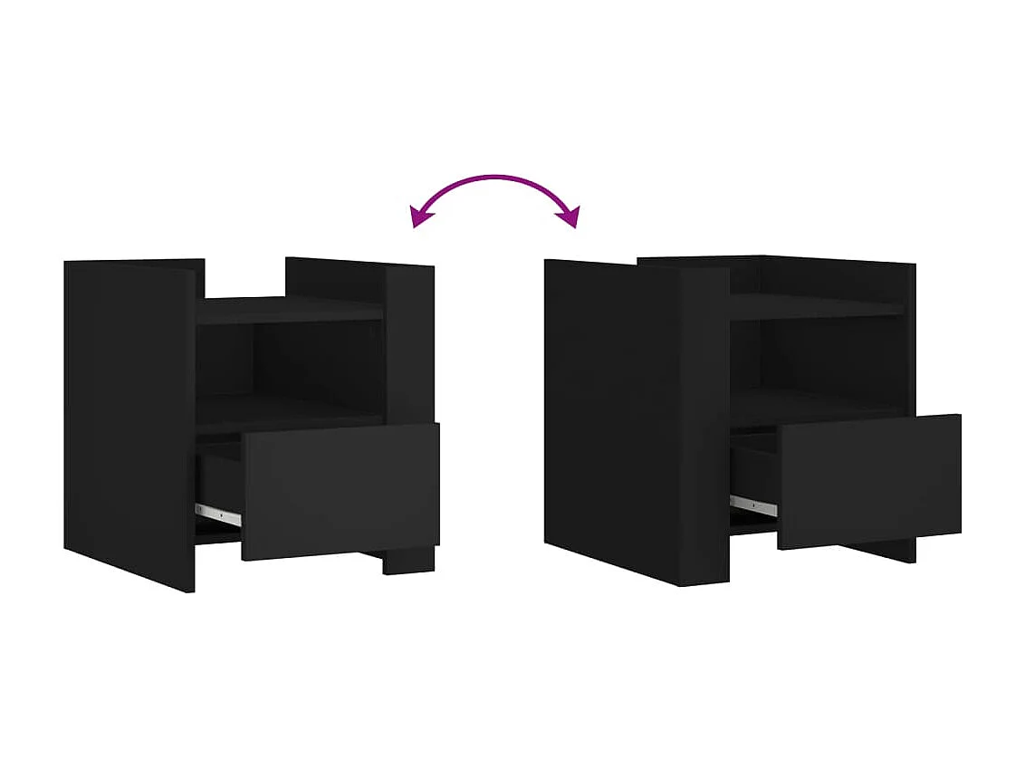 Mesa cabeceira 45x50x50 cm derivados de madeira preto