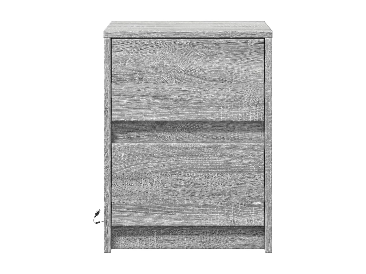 Tables de chevet et lumières LED 2 pièces sonoma gris