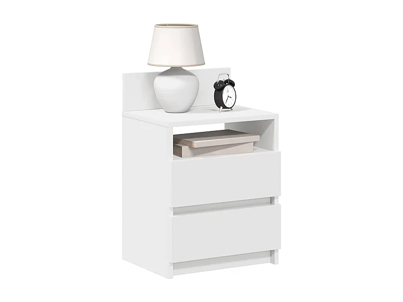 Mesa de cabeceira com 2 gavetas 40x33x60 cm branco