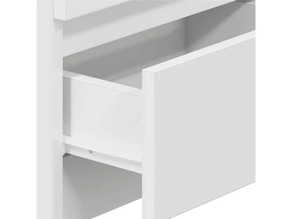 Table de chevet avec 2 tiroirs blanc 40x33x60 cm