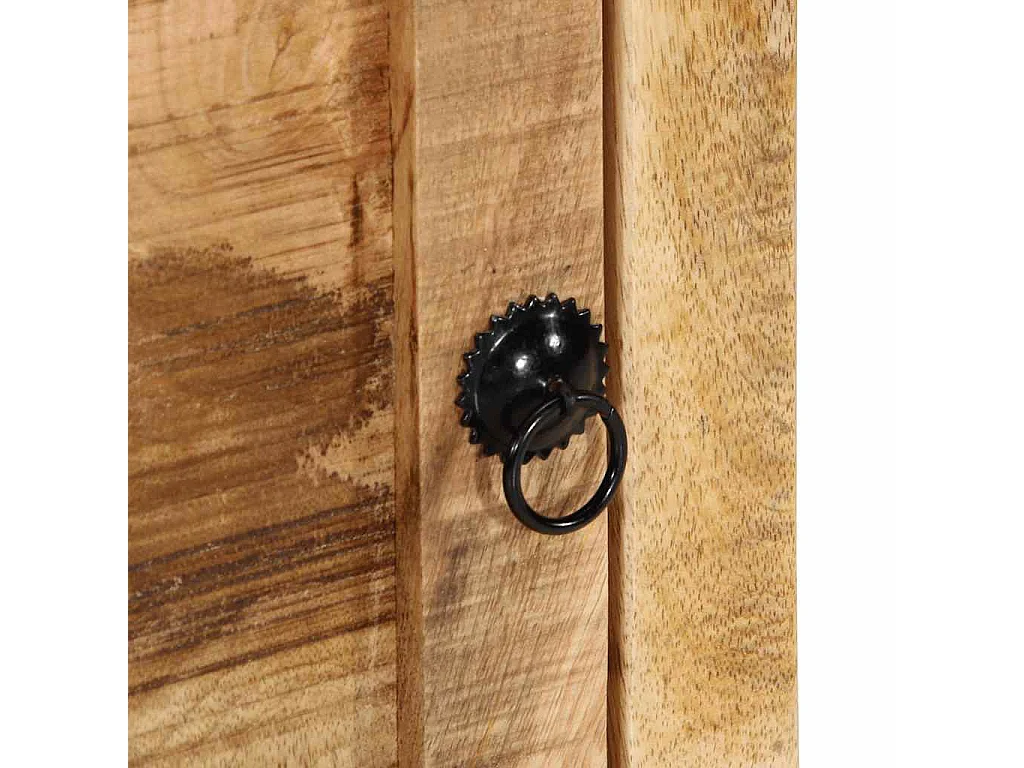 Mesita de noche de madera maciza de mango rugosa 40x32x46 cm