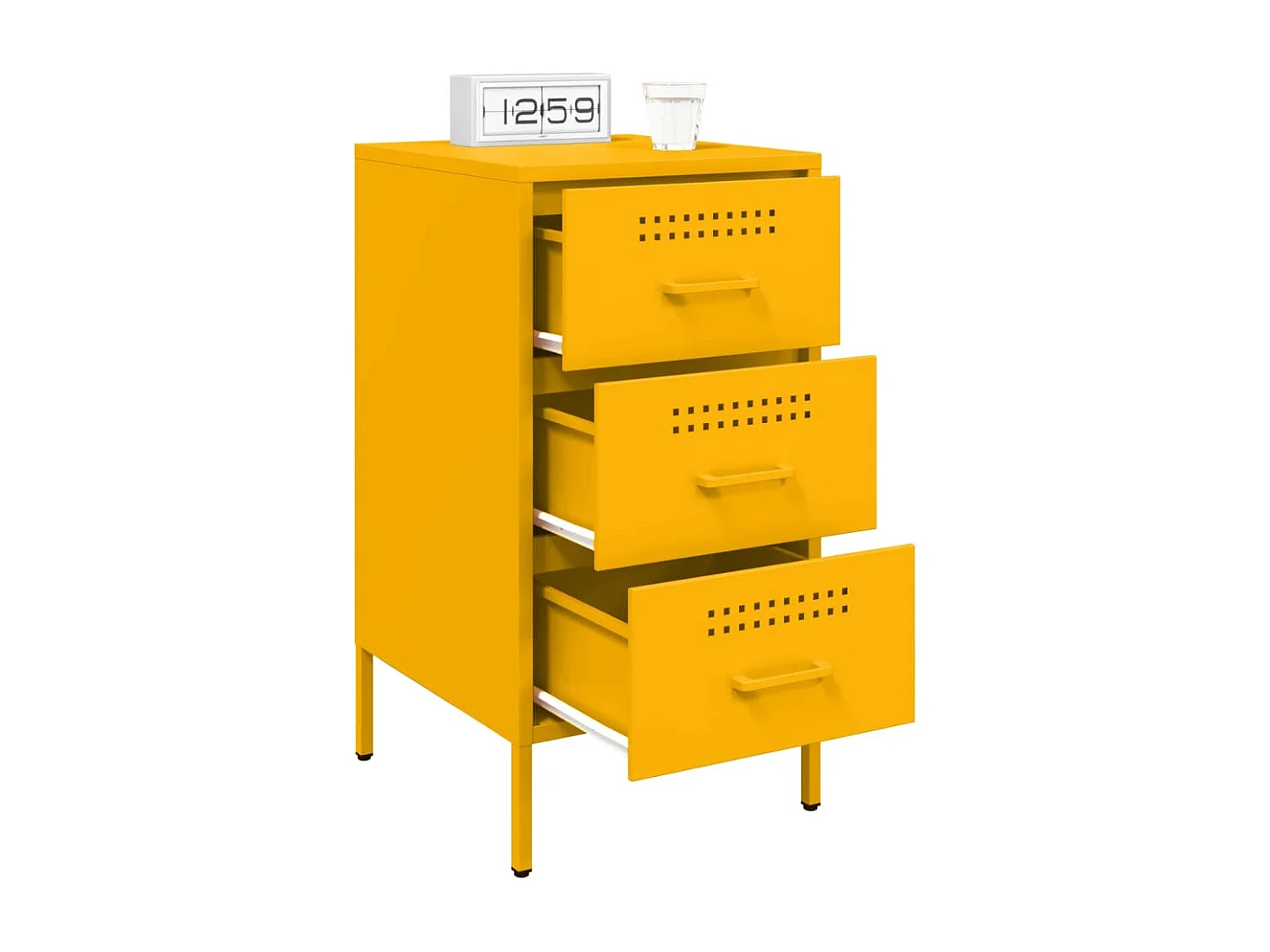 Tables de chevet 2 pièces jaune moutarde 36x39x68 cm