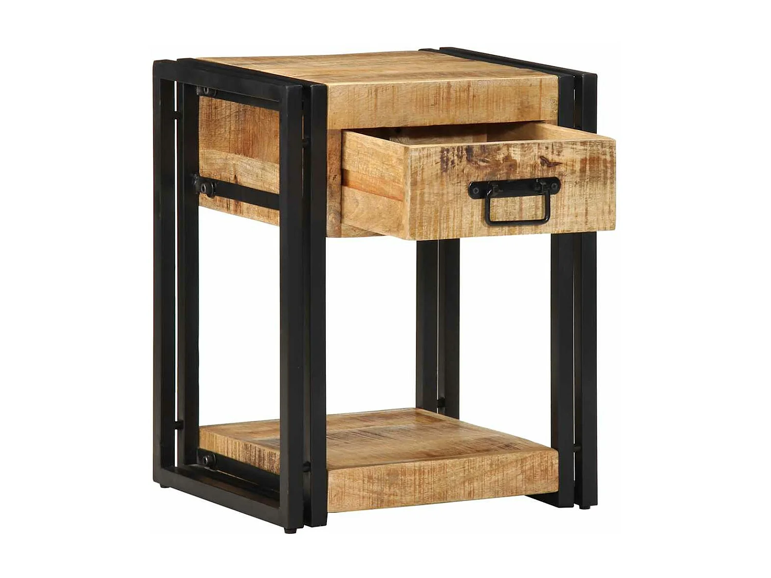 Table de chevet 40x35x50 cm bois brut massif de manguier