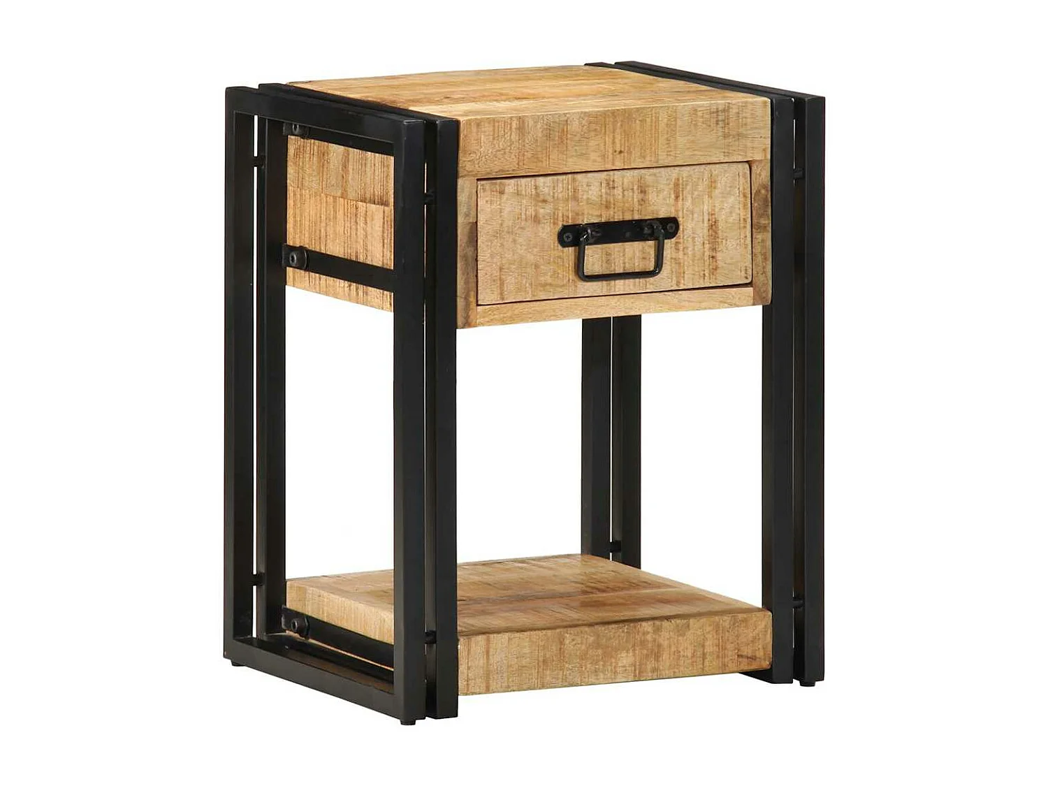 Mesita de noche madera maciza de mango 40x35x50 cm