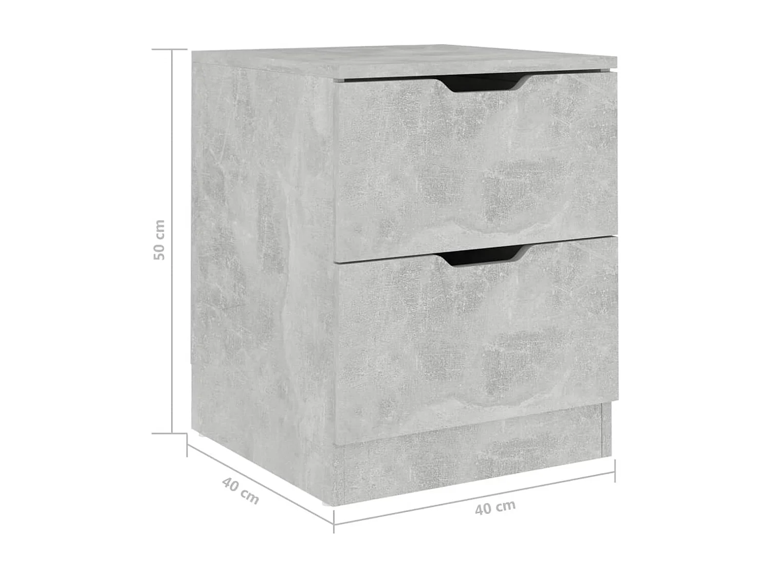 Table de chevet Gris béton 40x40x50 cm Aggloméré