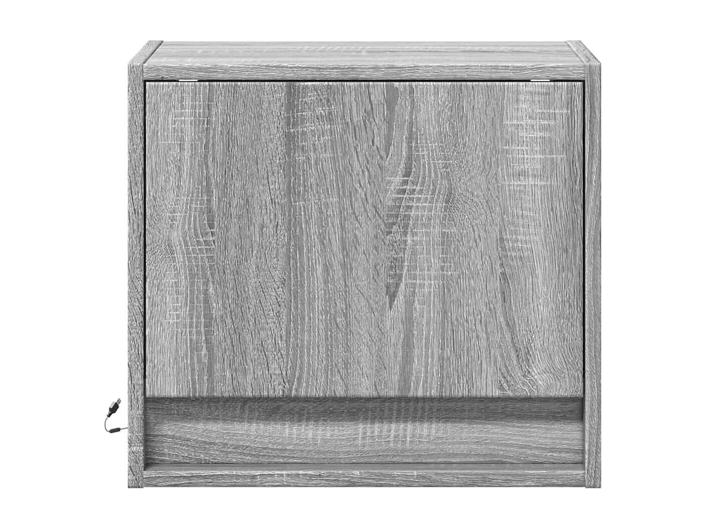 Tables de chevet murales avec lumières LED 2 pièces sonoma gris