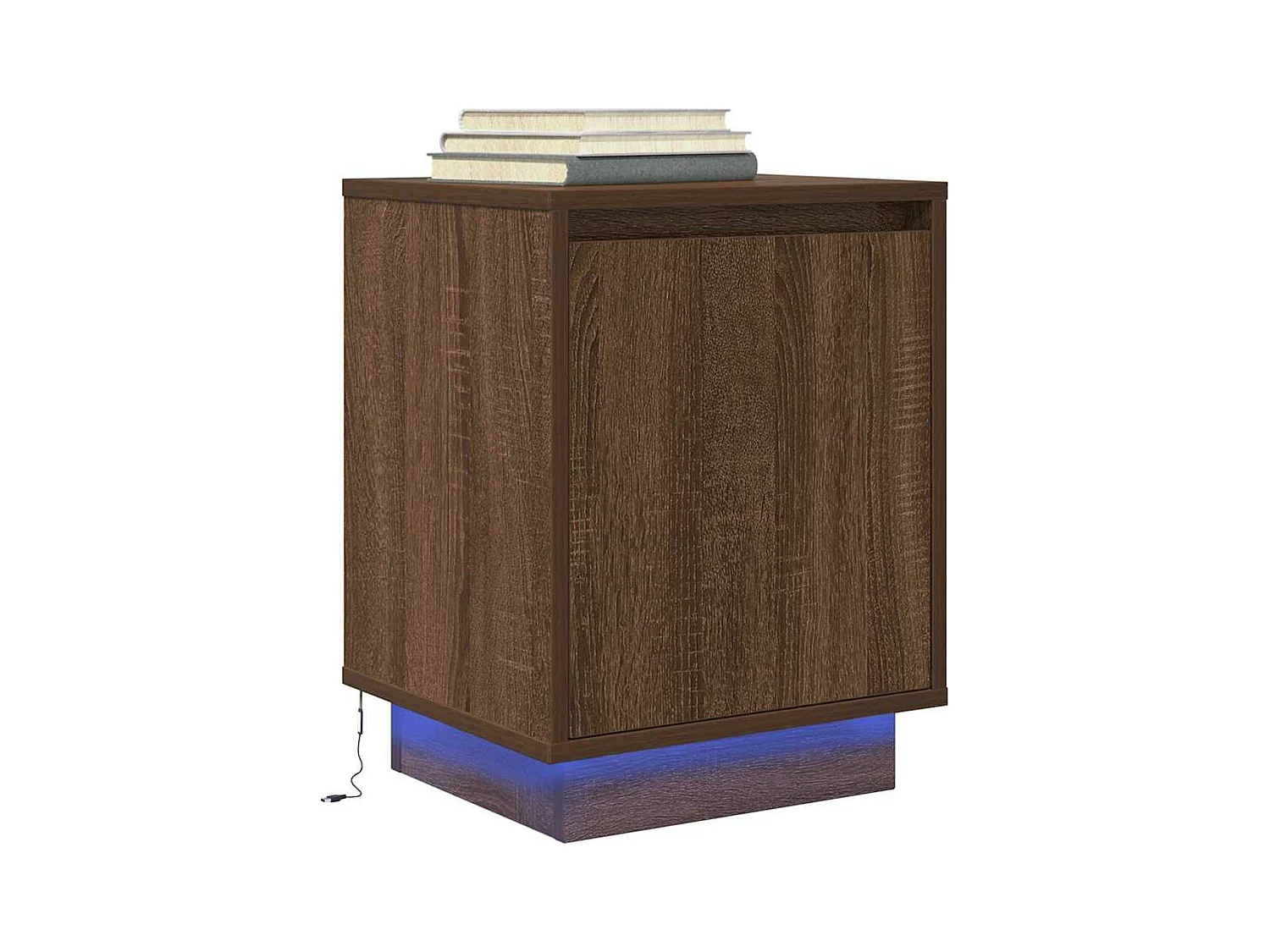 Table de chevet avec lumières LED chêne marron 38x34x50 cm
