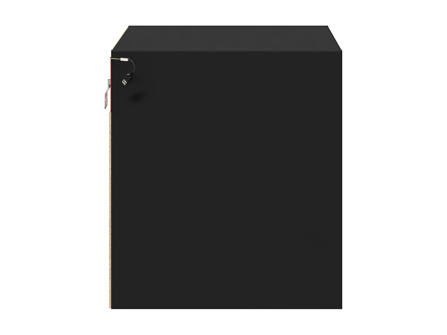 Tables de chevet murales avec lumières LED 2 pièces noir