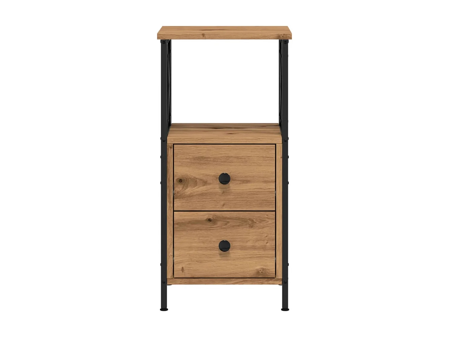 Mesita de noche madera ingeniería roble artisan 34x35,5x70 cm