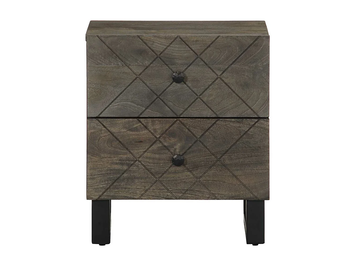 Tables de chevet 2 pièces noir 40x33x46 cm bois de manguier solide