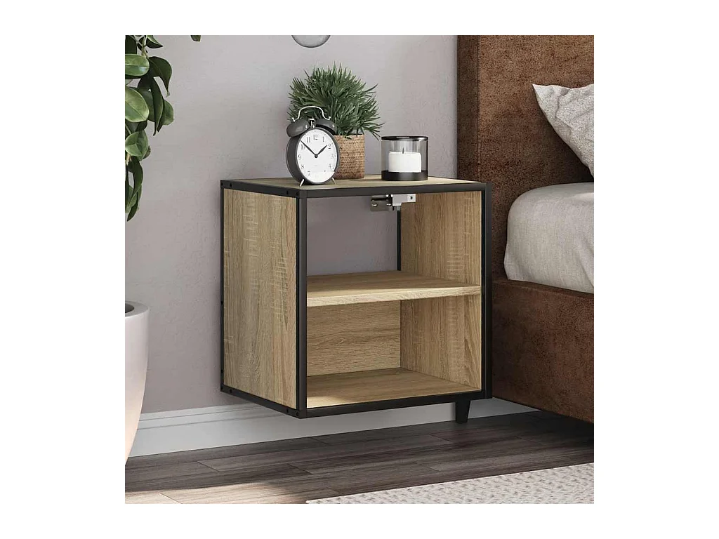 Nachtkastjes 2 st wandgemonteerd 40x31x39,5cm sonoma eikenkleur