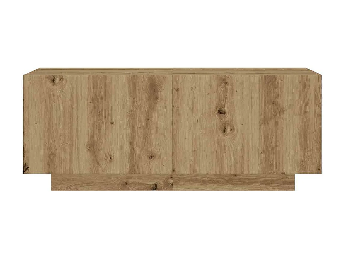 Nachtkastje 100x35x40 cm bewerkt hout artisanaal eikenkleur