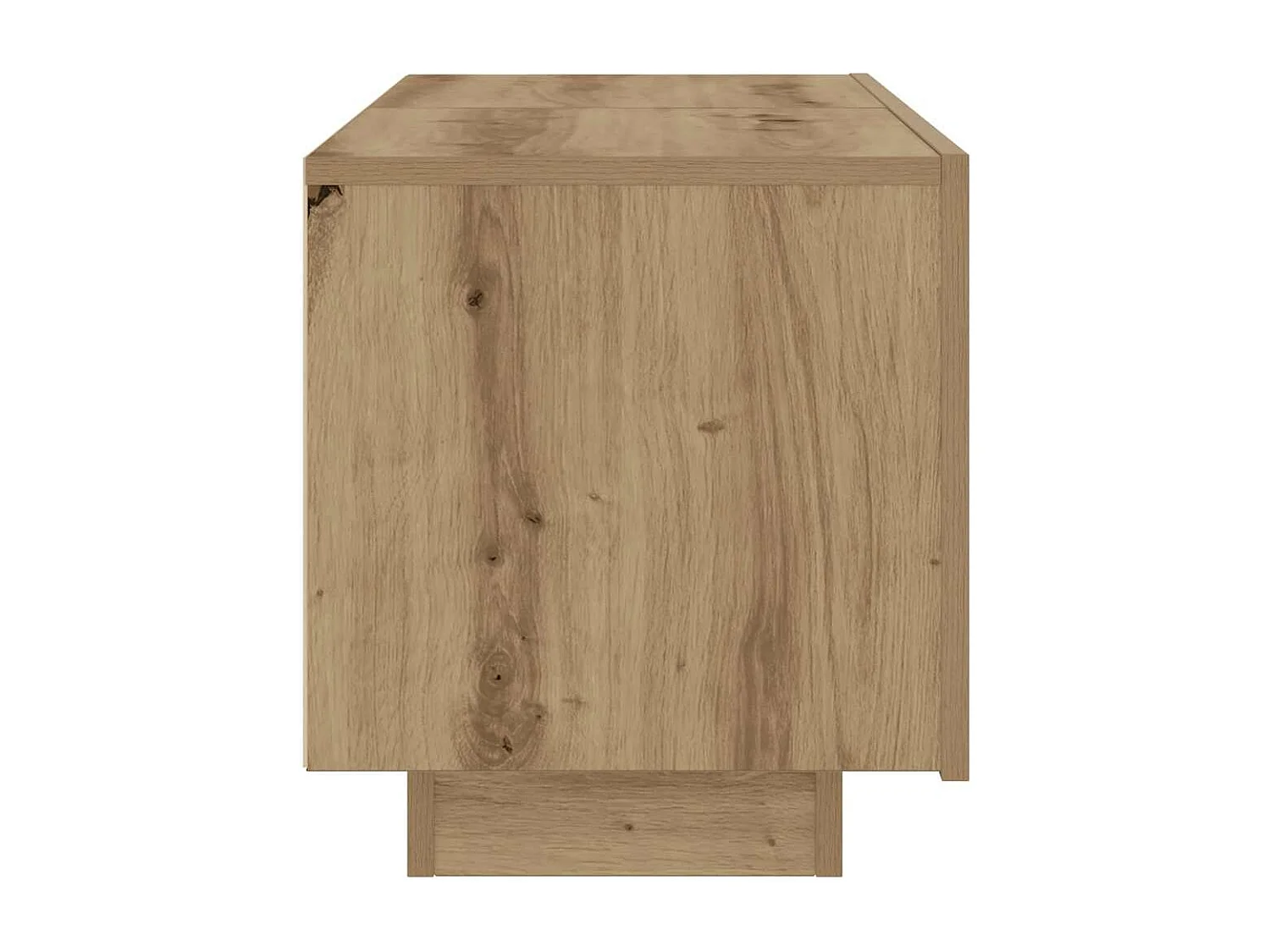 Nachtkastje 100x35x40 cm bewerkt hout artisanaal eikenkleur