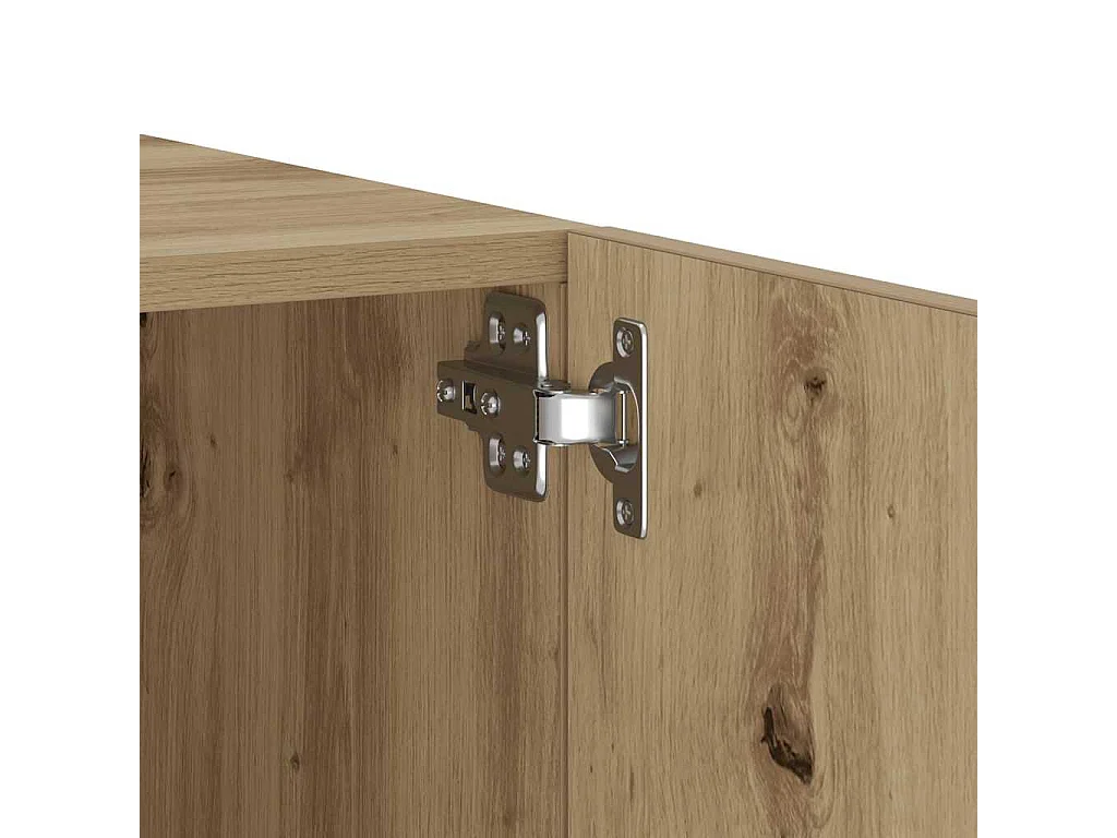 Nachtkastje 100x35x40 cm bewerkt hout artisanaal eikenkleur