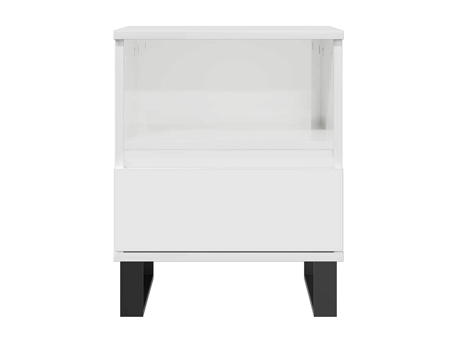 Table de chevet Blanc brillant 40x35x50 cm Bois d’ingénierie