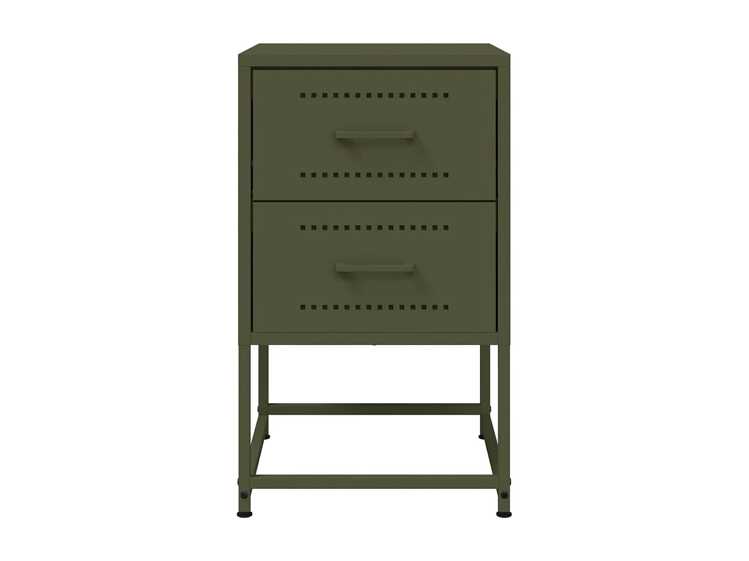 Tables de chevet 2 pièces vert olive 36x39x60,5 cm acier