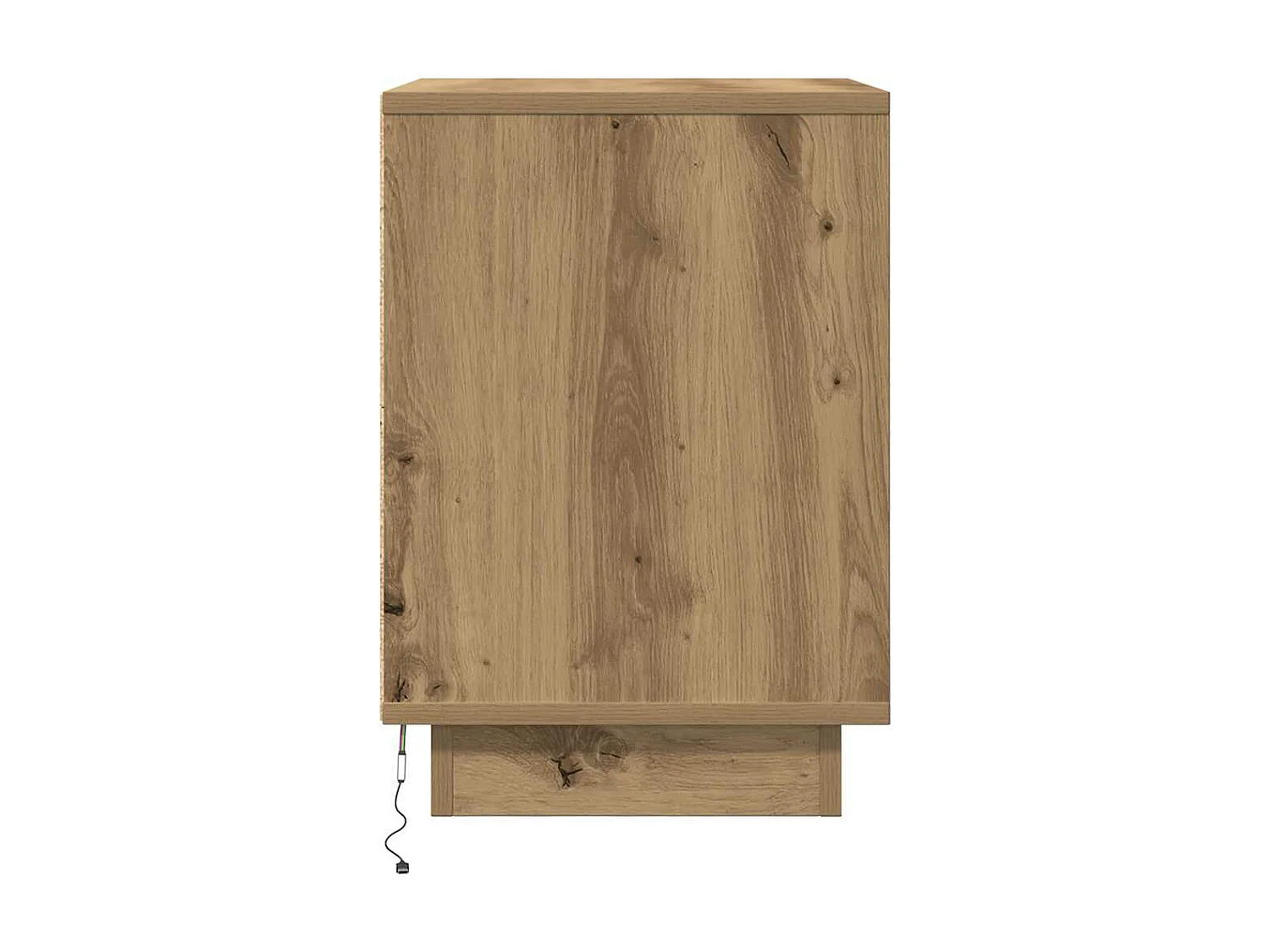 Table de chevet et lumières LED chêne artisanal 38x34x50 cm