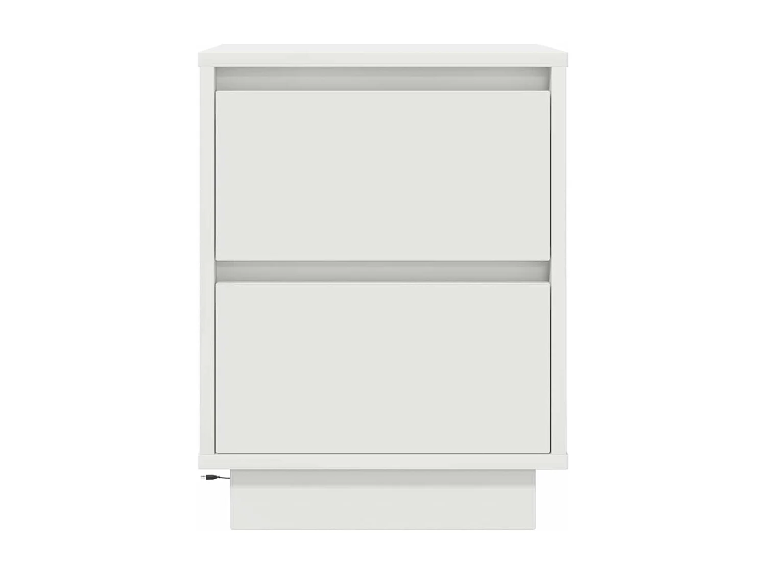 Tables de chevet avec lumières LED 2 pièces blanc 38x34x50 cm