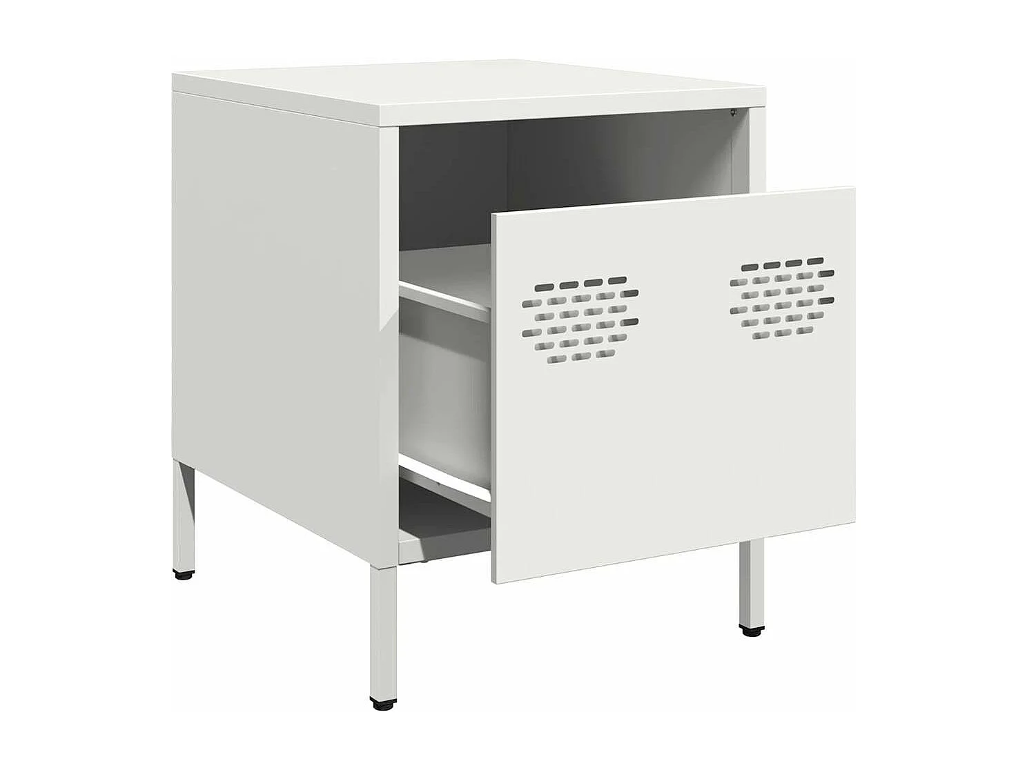 Table de chevet blanc 35x39x43,5 cm acier