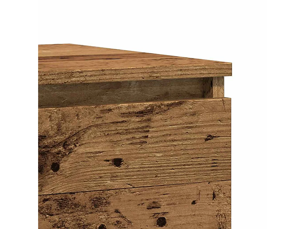 Tables de chevet 2 pièces vieux bois 50x40x43.5 cm bois ingénierie