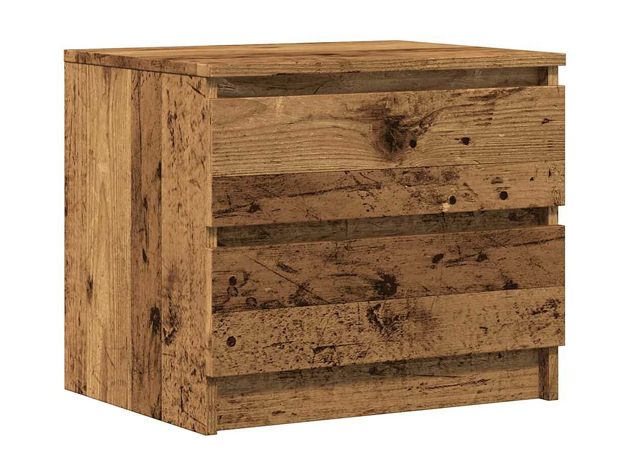 Tables de chevet 2 pièces vieux bois 50x40x43.5 cm bois ingénierie
