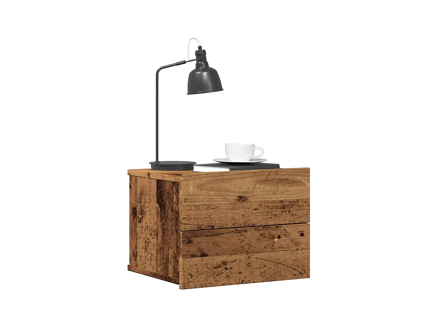 Table de chevet murale vieux bois 40x32x30 cm