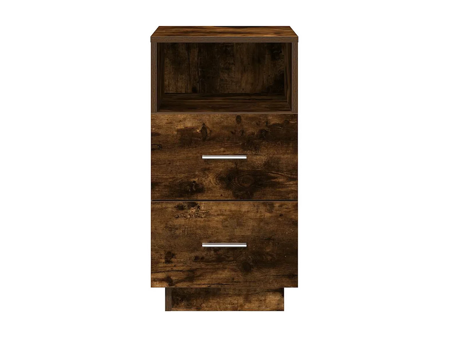 Table de chevet avec 2 tiroirs chêne fumé 36x36x68 cm