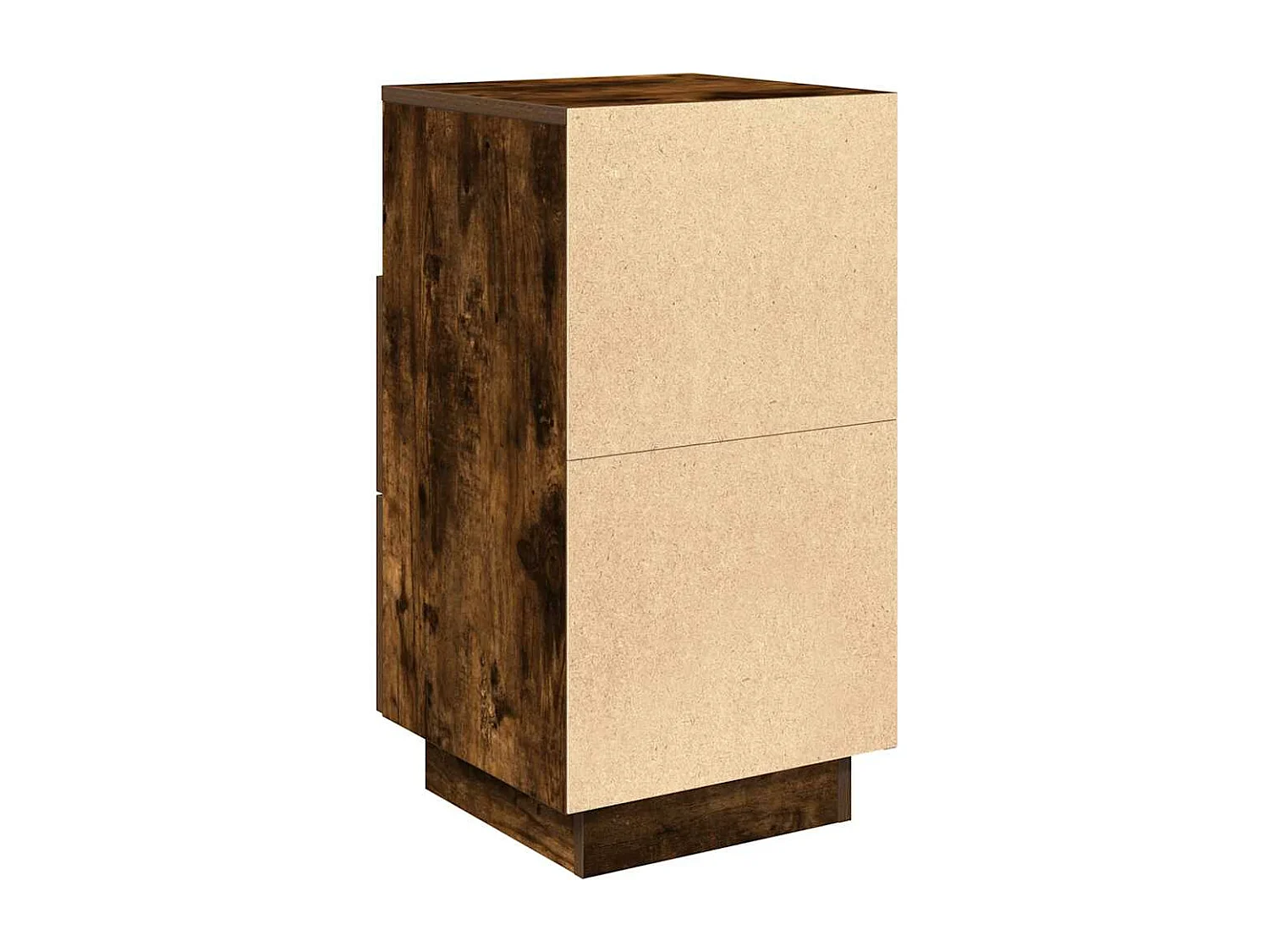 Table de chevet avec 2 tiroirs chêne fumé 36x36x68 cm