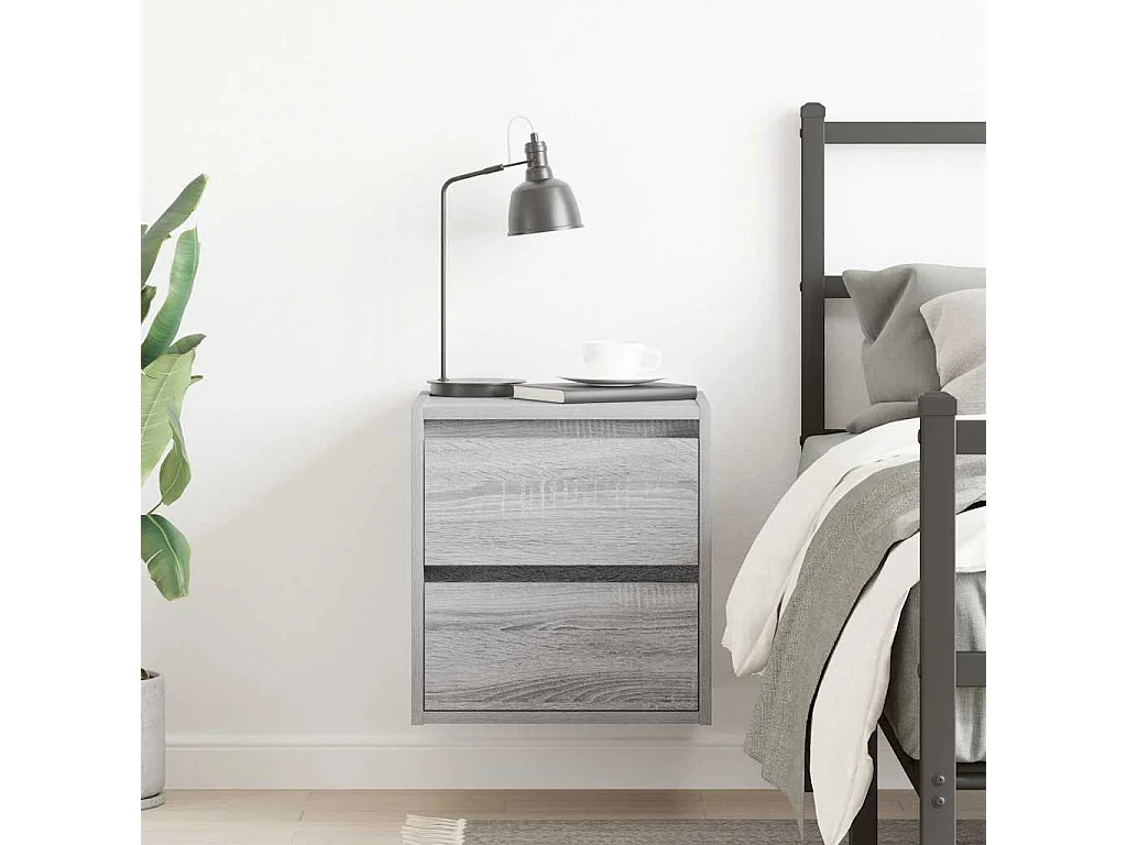 Table de chevet murale sonoma gris 38x34x40 cm