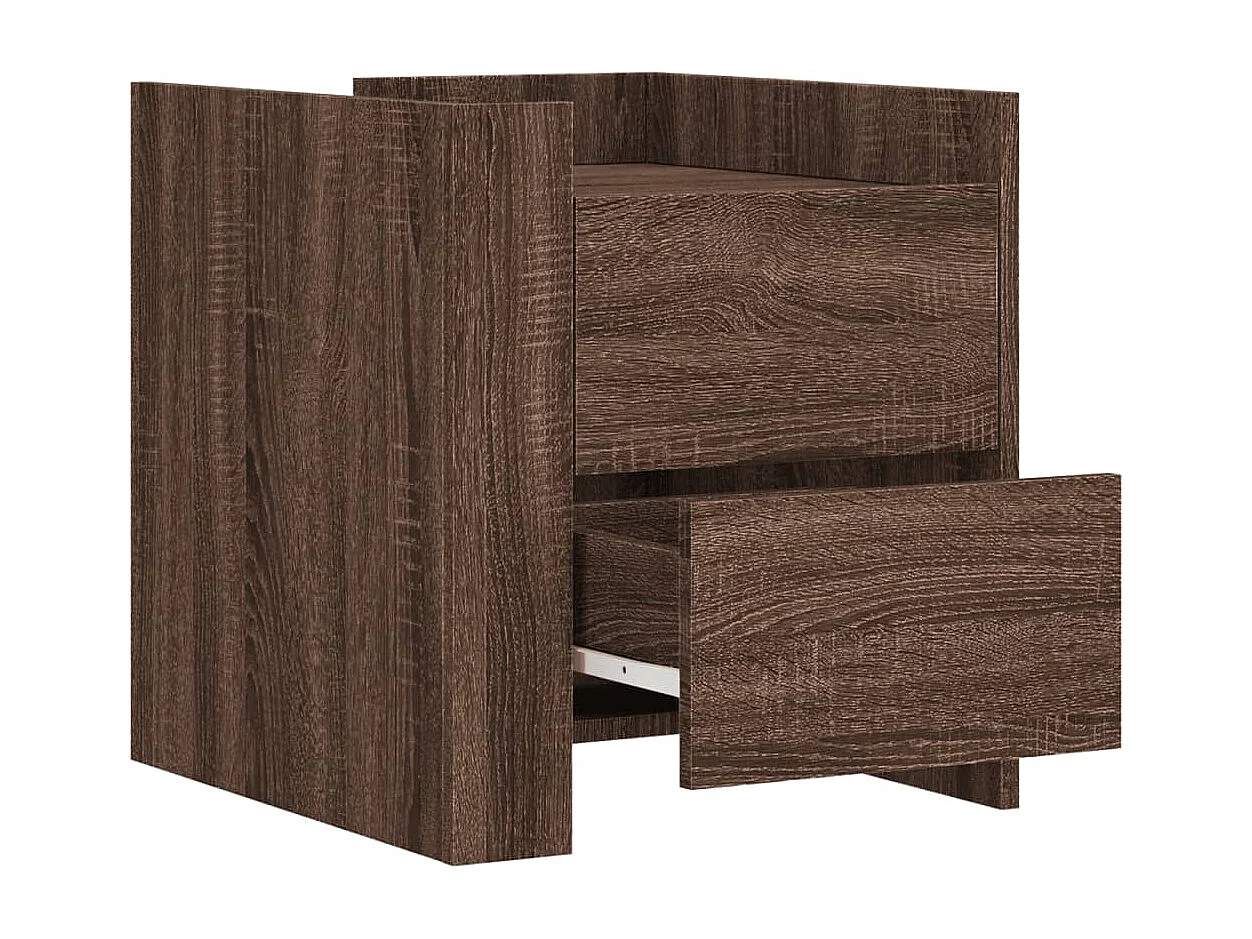 Table de chevet chêne marron 45x50x50 cm bois d’ingénierie