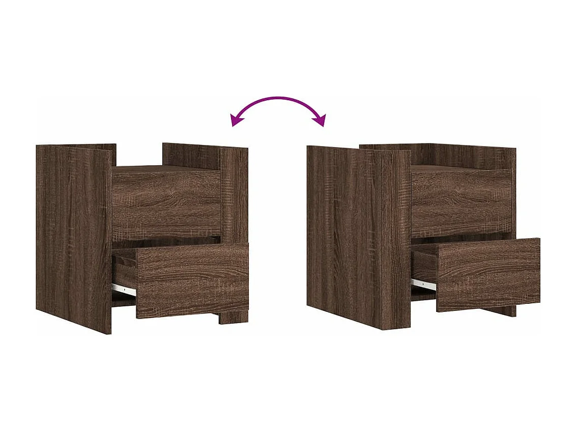 Table de chevet chêne marron 45x50x50 cm bois d’ingénierie