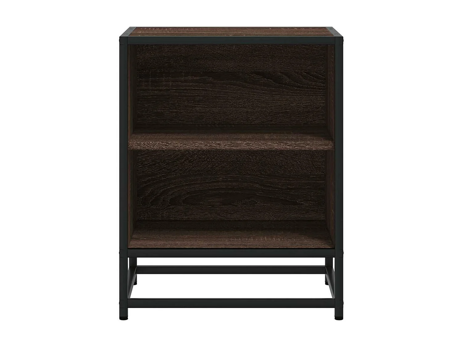 Tables de chevet 2 pièces chêne marron bois d'ingénierie et métal