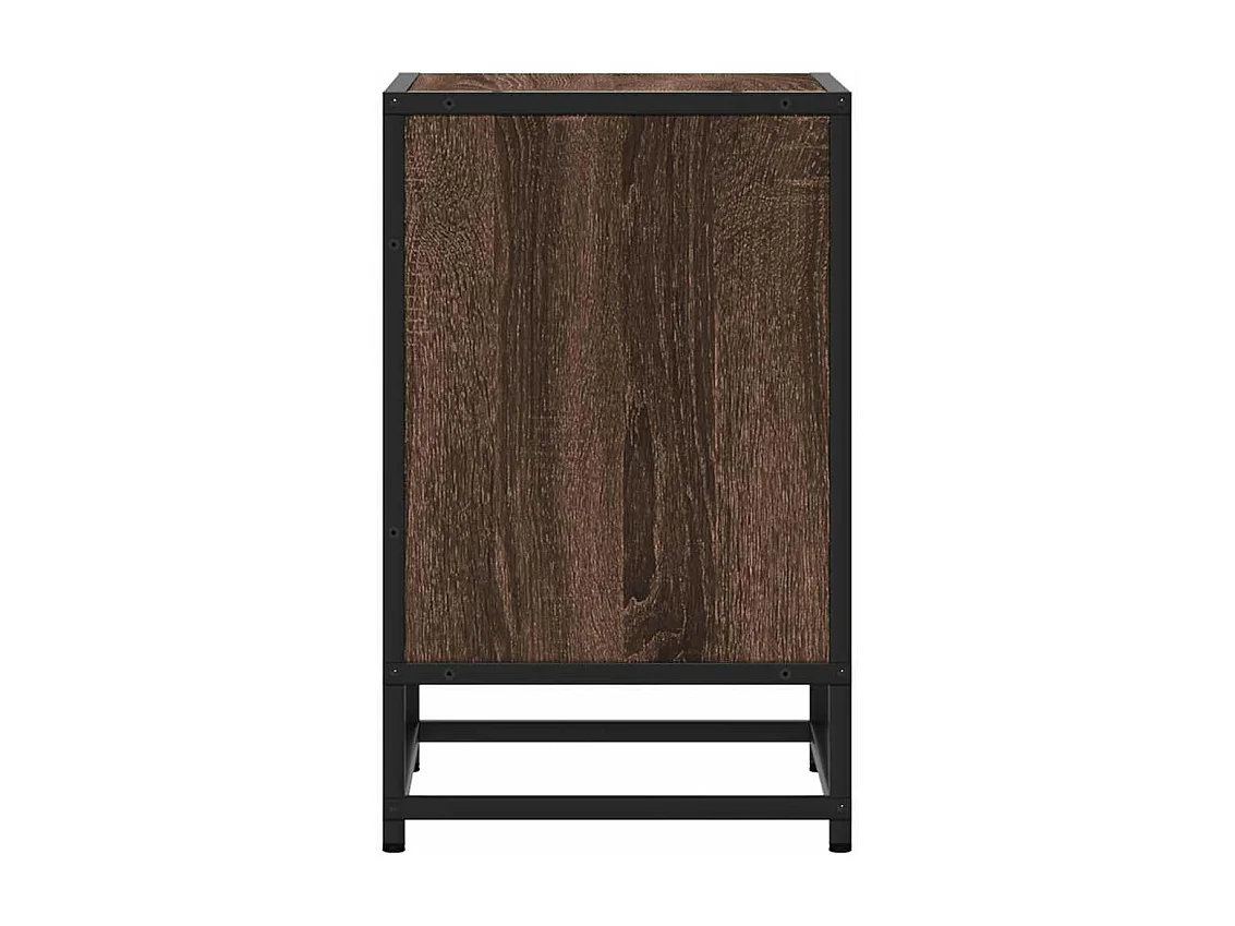 Tables de chevet 2 pièces chêne marron bois d'ingénierie et métal