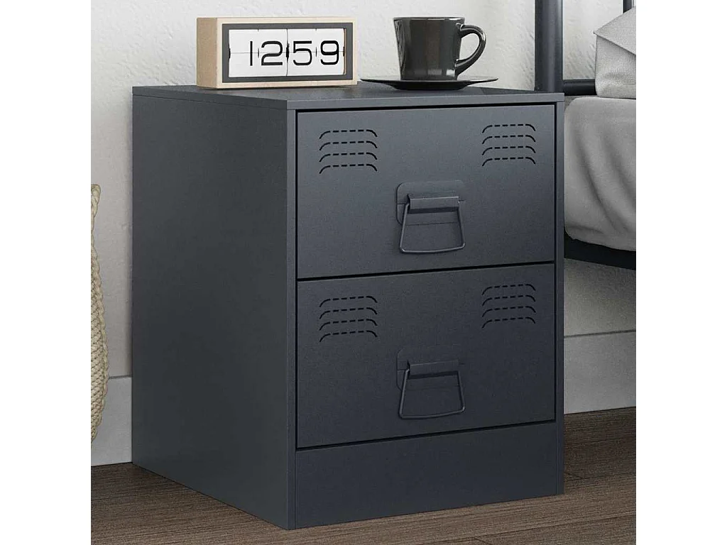 Mesa de cabeceira 34,5x39x44 cm aço antracite