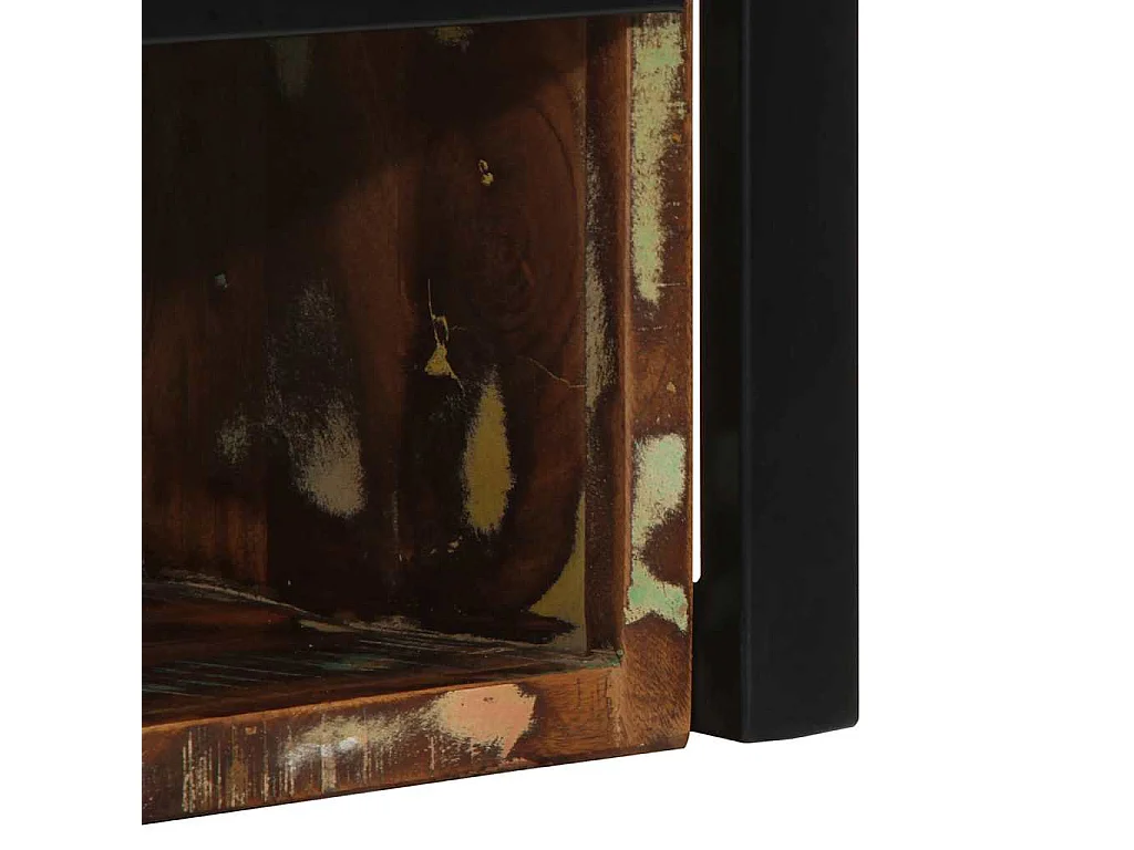 Mesa de cabeceira multicor 40x35x40cm madeira maciça recuperada