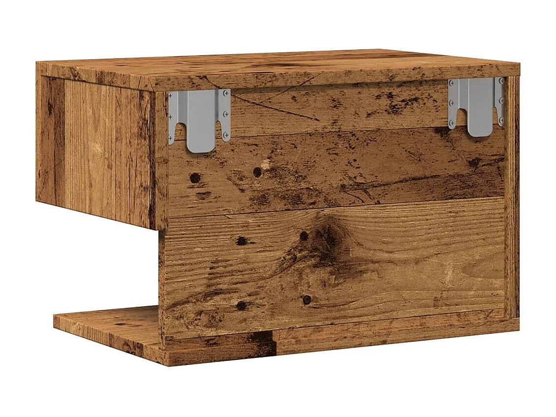 Mesita de noche de pared madera envejecida