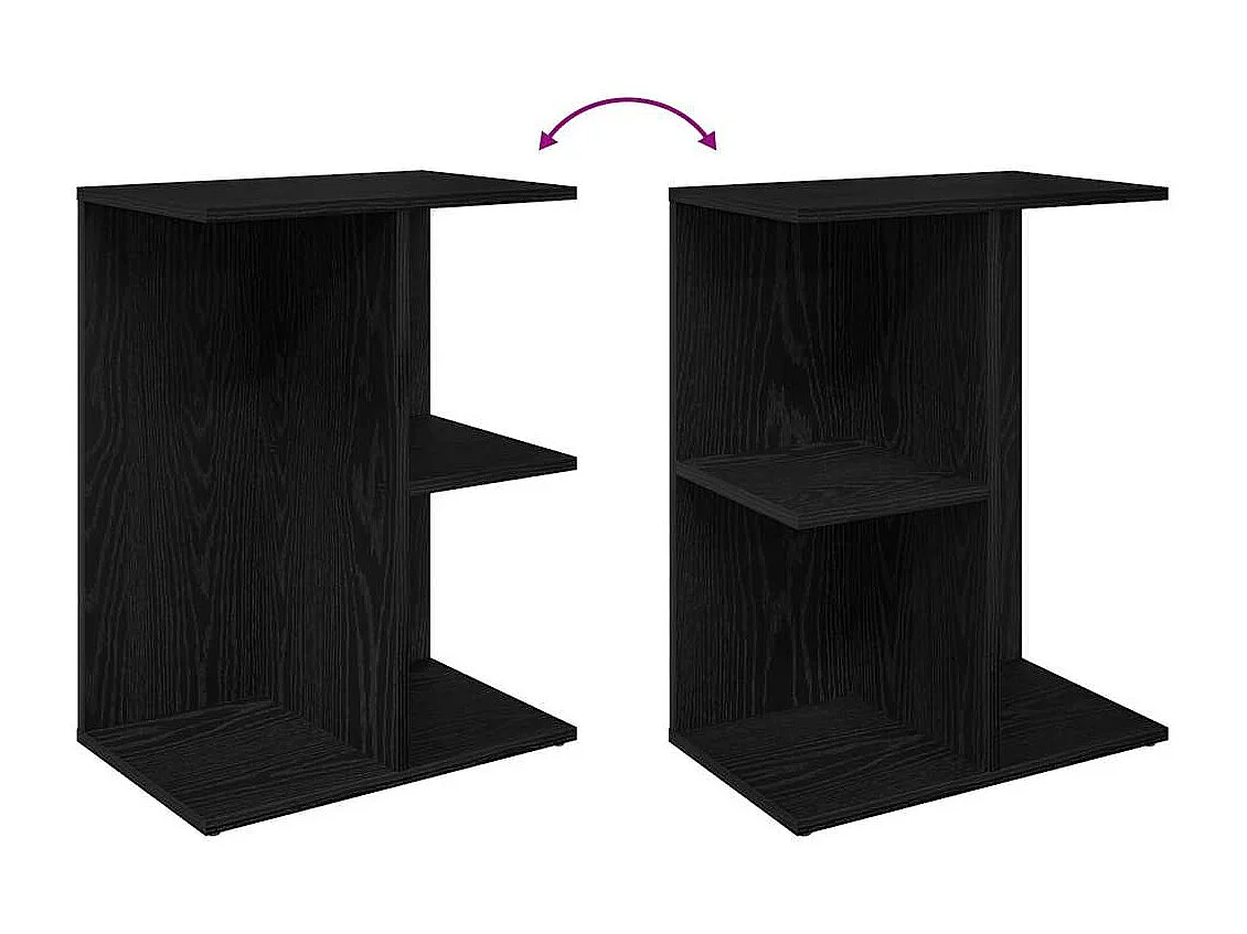 Table de chevet chêne noir 46,5x29x61 cm bois d’ingénierie