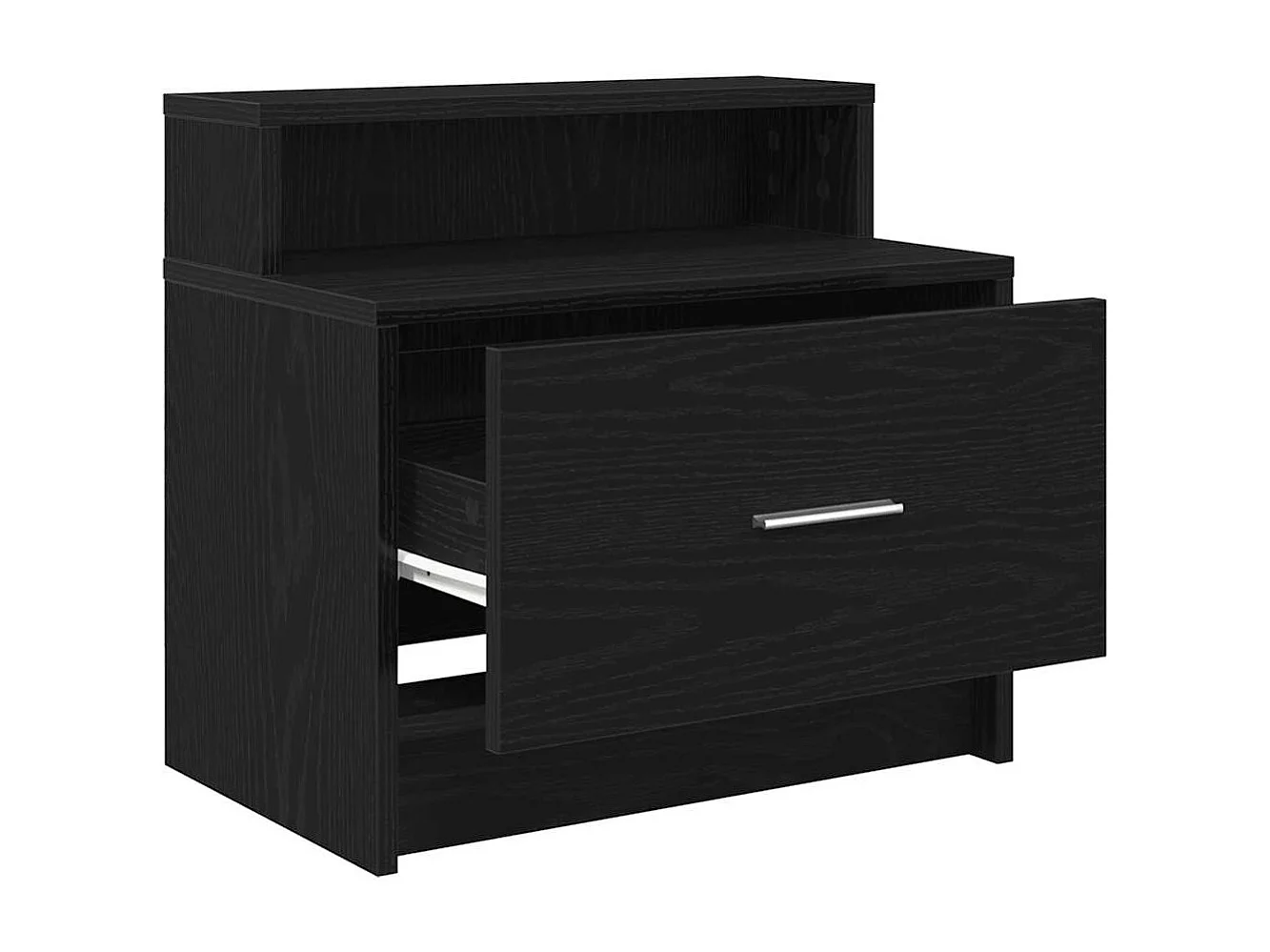 Tables de chevet avec tiroir 2 pièces chêne noir 51x31x47 cm