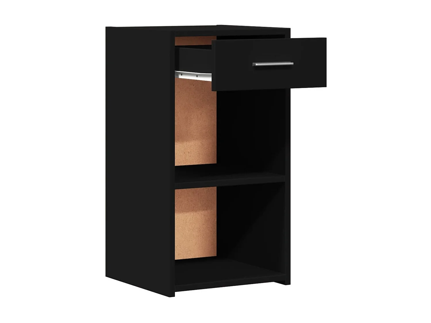 Table de chevet noir 35x34x65 cm bois d’ingénierie