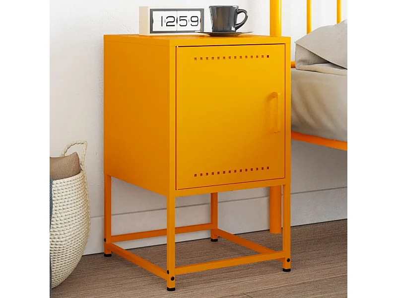 Table de chevet jaune moutarde 36x39x60,5 cm acier