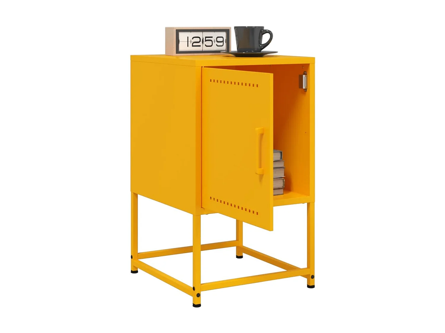 Table de chevet jaune moutarde 36x39x60,5 cm acier