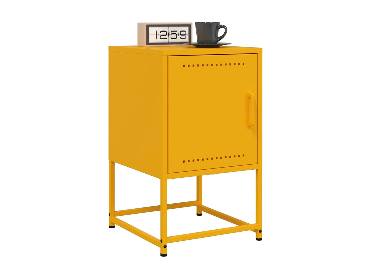 Table de chevet jaune moutarde 36x39x60,5 cm acier