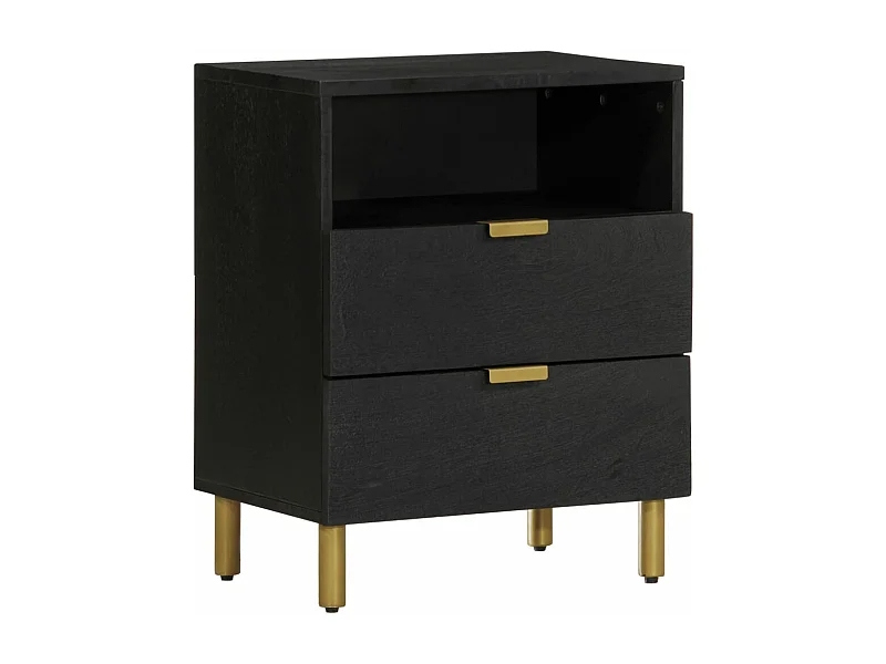 Table de chevet noir 50x33x62 cm bois d'ingénierie