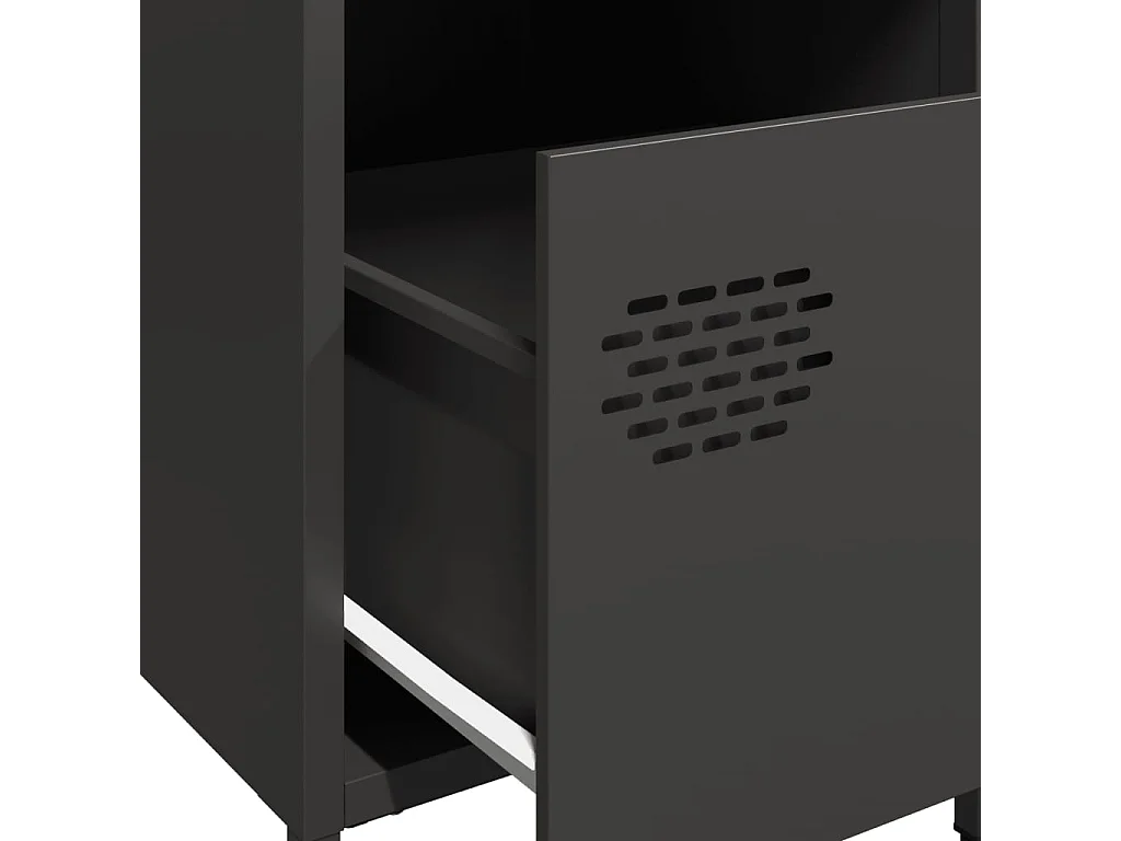 Table de chevet noir 35x39x43,5 cm acier