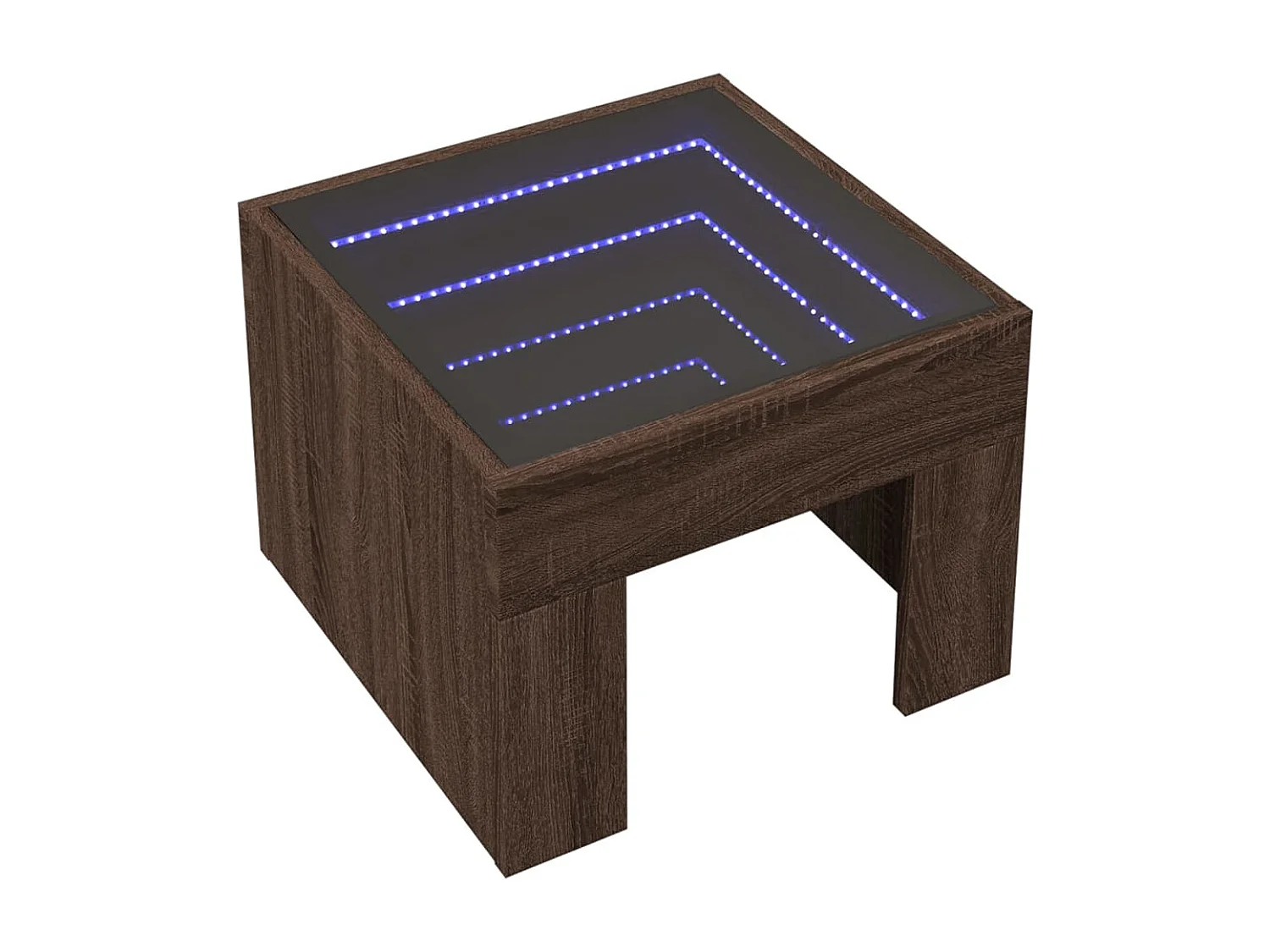 Nachtkastje met Infinity LED 40x40x30 cm bruin eikenkleurig