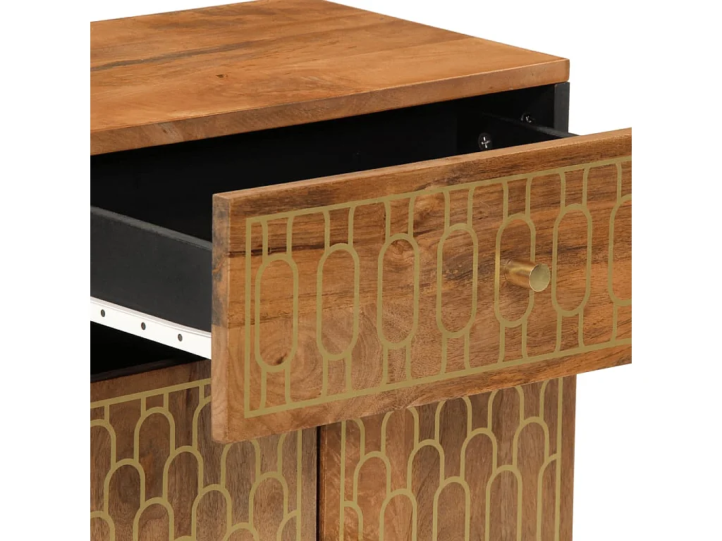 Mesita de noche madera maciza de mango 50x33x60 cm